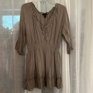 Forever 21 Olive green long sleeve mini dress
